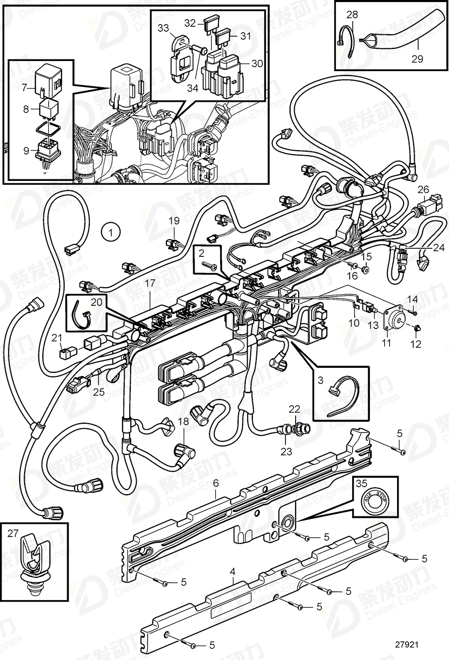 VOLVO Fuse holder 873852 Drawing VOLVO Fuse holder 873852 Drawing